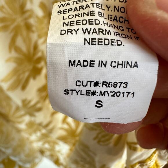 Lavish Floral Burnout Cottagecore Cover Up Bohemian Yellow Swim Beach SMALL - Picture 8 of 11